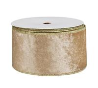 VEYLIN Champagne Satin Ribbon 63mm, 9m(10 Yards) Double Sided Solid Colors Velvet Ribbon for Christmas Tree Decoration DIY Craft