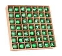 VEYLIN Christmas Baubles Shatterproof, 49pcs 3cm Christmas Tree Baubles Mini Glitter Xmas Bauble for Xmas Tree Decoration (green)