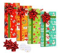VEYLIN Christmas Card Holder, 8 Pack Holiday Card Boxes with Bows and Tags for Xmas Gift Card Holders