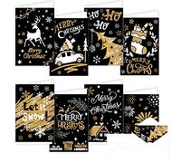 VEYLIN Christmas Cards Pack of 16| Xmas Cards Seasonal Greeting Cards Christmas Card Multipack|Eco Friendly Cards & Envelopes