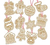 VEYLIN Christmas Kraft Gift Tag,120 Pieces Xmas Kraft Hanging Card with 22 Yards String for Christmas Presents