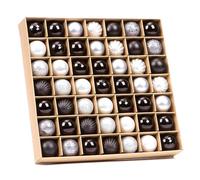 VEYLIN Christmas Mini Baubles - 49pcs 3cm Glitter Baubles for Mini Christmas Tree Decorations (Black & Silver)