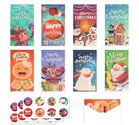 VEYLIN Christmas Money Wallets,24 Pieces Xmas Cash Card with 24 White Envelope and Stickers