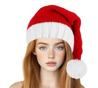 VEYLIN Christmas Red Hats Christmas Knitted Beanie Hat, Red and White Soft Warm Santa's Knit Beanie for New Year Festive Party
