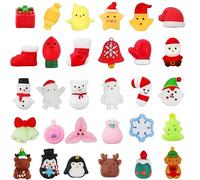 VEYLIN Christmas Squishy Toys, 30 Pcs Cute Toys for Kids Party Supplies, Mini Soft Toy for Christmas Decoration