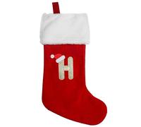 VEYLIN Christmas Stockings with Letters, 20 Inch Large Plush Christmas Stockings Embroidered Stockings Stockings for Kids/Adult Red Letter(H)