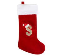 VEYLIN Christmas Stockings with Letters, 20 Inch Plush Christmas Stockings Embroidered Stockings Large Christmas Stockings for Kids/Adult Red Letter(S)