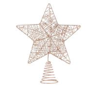 VEYLIN Christmas Tree Topper,Champagne Glittered Hollow Christmas Tree Topper Star for Christmas Tree Ornament(Champagne)