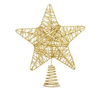 VEYLIN Christmas Tree Topper, Gold Glittered Hollow Christmas Tree Topper Star for Christmas Tree Ornament(Gold)