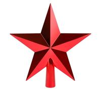 VEYLIN Christmas Tree Toppers Red Tree Star Topper, 20 cm Hard Plastic Xmas Trees Toppers for Holiday Decoration