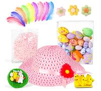 VEYLIN Easter Bonnet Kit, DIY Easter Hat for Kids, Pink, Unisex, Size S