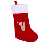 VEYLIN Embroidered Stockings Christmas 20 Inch Christmas Stockings with Letters, Plush Christmas Stockings Christmas Stockings for Kids Red Letter(V)