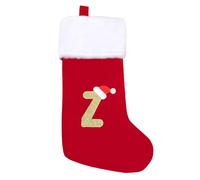 VEYLIN Embroidered Stockings Christmas 20 Inch Christmas Stockings with Letters, Plush Large Christmas Stockings Christmas Stockings for Kids/Adult Red Letter(Z)