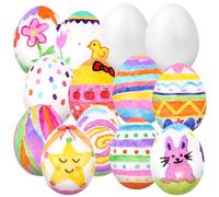 VEYLIN Foam Eggs Easter Polystyrene Eggs for Crafts and Displays, White Polystyrene Egg 8 cm Pack of 12 for Easter Egg hunts Decoration