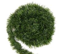 VEYLIN Green Christmas Tinsel Garland Decoration, 50 Feet/15.5 Meters Artificial Xmas Garland Stem for Holiday Outdoor Indoor Supplies