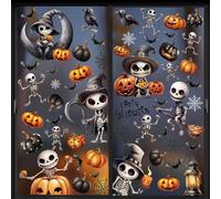 VEYLIN Halloween Window Stickers, Skeleton Design, 21 x 28 cm, Set of 8