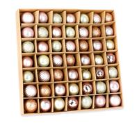 VEYLIN Mini Baubles, 49pcs 3cm Shatterproof Christmas Tree Baubles for Tiny Tree Decoration (Champagne and Gold)