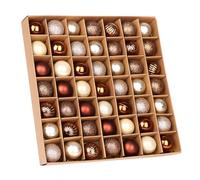 VEYLIN Mini Christmas Baubles, 49pcs 3cm Christmas Tree Baubles Glitter Christmas Small Baubles Christmas Baubles for Christmas Tree Decoration (Copper and Silver)
