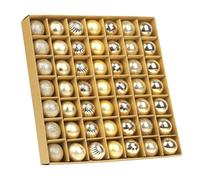 VEYLIN Mini Christmas Baubles, 49pcs 3cm Christmas Tree Baubles Set Glitter Christma Small Bauble Xmas Bauble for Xmas Tree Decoration (gold)