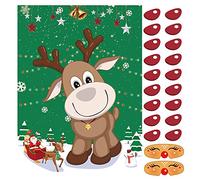 VEYLIN Pin the Nose on the Reindeer Christmas Family Fun Game Party