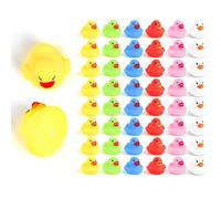 VEYLIN Rubber Ducky, 50pcs Colorful Rubber Duckys Bath Toy for Kids Float and Squeak Mini Yellow Ducks Bathtub Toys for Shower