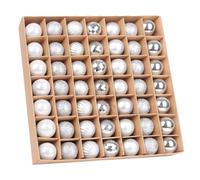 VEYLIN Shatterproof Christmas Baubles, 49pcs 3cm Christmas Tree Bauble Glitter Christma Ball Xmas Baubles for Tree Decoration (silver)