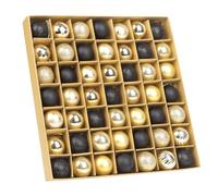 VEYLIN Shatterproof Christmas Baubles, 49pcs 3cm Christmas Tree Baubles Glitter Christmas Ball Christmas Baubles for Tree Decoration (Black and Gold)