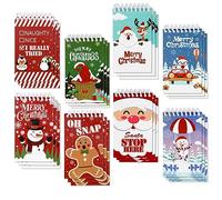 VEYLIN Small Christmas Coil Notepads,24 Pieces Xmas Pocket Coil Notebook For Christmas Party Kids Goodie Bag Favor Supplies