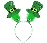 VEYLIN St. Patrick's Day Headband - Green Clover Leaf Headband - One Size Fits All - Unisex Adult