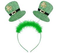 VEYLIN St Patricks Headband Irish Hat Head Bopper with Shamrock Hats Headband Deely Boppers St. Patrick's Day Novelty Irish Gifts Fancy Dress Hair Accessory for Adults