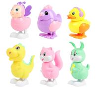 VEYLIN Wind Up Toys for Kids, Easter Party Bag Fillers, 6 Pack Assorted Animal Characters Easter Wind-Up Toys for 3 Years Old Boys Girls