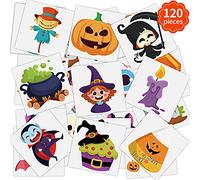 VEYLINHalloween Temporary Tattoos for Kids,120 Pieces Halloween Tattoo Waterproof Halloween Party Favor Goodie Bag Stuffers(20 Styles)