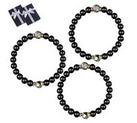 Veylor Bracelet, The Natural Anxiety Solution, Black Tourmaline and Obsidian Bracelet, with White Flash Protection for Men Women, Meaningful Presents and Occasions Like Birthdays or Anniversary (3a)