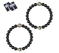 Veylor Bracelet, The Natural Anxiety Solution, Black Tourmaline and Obsidian Bracelet, with White Flash Protection for Men Women, Meaningful Presents and Occasions Like Birthdays or Anniversary (2a)