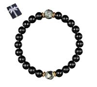 Veylor Bracelet, The Natural Anxiety Solution, Black Tourmaline and Obsidian Bracelet, with White Flash Protection for Men Women, Meaningful Presents and Occasions Like Birthdays or Anniversary (a)