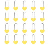 VeYocilk 20PCS 3.5" 50mm Love Lock Heart Padlock,Yellow Single Heart Lock for Lovers Wedding,Valentines,Anniversary,Travel(NO Key)