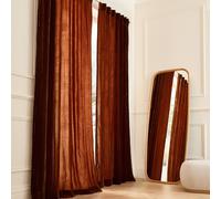 Vezina Cotton-Lined Panne Velvet Curtain Burnt Sienna