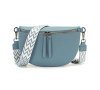 Vezluax 30x20cm Cross Body Bumbags for Ladies Large Bum Bag Stylish Waist Packs Women's Bumbag Fanny Pack for Women Belt Bag with Wide Strap Smoke Blue