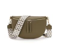 Vezluax 30x20cm Cross Body Bumbags for Ladies Large Bum Bag Stylish Waist Packs Women's Bumbag Fanny Pack for Women Belt Bag with Wide Strap Olive-Green