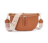 Vezluax 30x20cm Cross Body Bumbags for Ladies Large Bum Bag Stylish Waist Packs Women's Bumbag Fanny Pack for Women Belt Bag with Wide Strap Brown