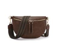 Vezluax 30x20cm Cross Body Bumbags for Ladies Large Bum Bag Stylish Waist Packs Women's Bumbag Fanny Pack for Women Belt Bag with Wide Strap Retro-Brown