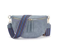 Vezluax 30x20cm Cross Body Bumbags for Ladies Large Bum Bag Stylish Waist Packs Women's Bumbag Fanny Pack for Women Belt Bag with Wide Strap Retro-Blue