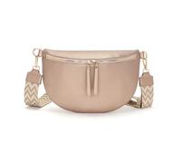 Vezluax 30x20cm Cross Body Bumbags for Ladies Large Bum Bag Stylish Waist Packs Women's Bumbag Fanny Pack for Women Belt Bag with Wide Strap Rose-Gold