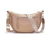 Vezluax Crossbody Bag for Women PU Leather Half Moon Crescent Wide Strap Bum Bag Lightweight Small Shoulder Bag for Trave Festival & Everyday Pearlescent Gold