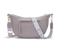 Vezluax Crossbody Bag for Women PU Leather Half Moon Crescent Wide Strap Bum Bag Lightweight Small Shoulder Bag for Trave Festival & Everyday Grey