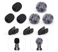 VEZQUA 9 Pack Profession Microphone Windscreen and Foam Cover Set for Lavalier Mic, Mini Wireless Furry Microphone Cover with Clips to Reduce Background Noise for Clear Communication