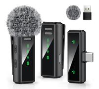 VEZQUA USB C Wireless Lavalier Microphone for Android, Mini Microphone for Video Recording, Vlog, YouTube, TikTok