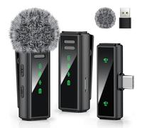 VEZQUA USB C Wireless Lavalier Microphone for Android, Mini Microphone for Video Recording, Vlog, YouTube, TikTok