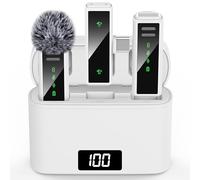 VEZQUA Wireless Lavalier Microphone for iPhone 16, Android, PC, Laptop, USB C Mini Microphone with Noise Cancellation, Mini Microphone for Video Recording, Vlog, YouTube, TikTok