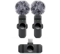 VEZQUA Wireless Lavalier Microphone for iPhone,Clip on Microphone with Noise Reduction for Recording,Interviews,Live Streaming,Podcast,Content Creator,Vlog,TikTok,YouTube